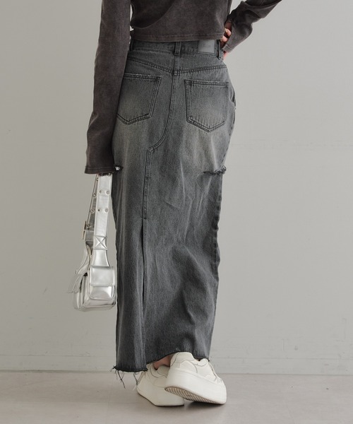 Chico（チコ）の「【2サイズ展開】サイドスリットデニムタイトスカート（デニムスカート・レディース・グレー/ブルー/スカイブルー・0/1）」の9枚目の写真