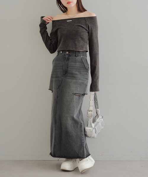 Chico（チコ）の「【2サイズ展開】サイドスリットデニムタイトスカート（デニムスカート・レディース・グレー/ブルー/スカイブルー・0/1）」の10枚目の写真