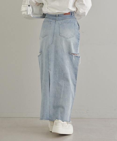 Chico（チコ）の「【2サイズ展開】サイドスリットデニムタイトスカート（デニムスカート・レディース・グレー/ブルー/スカイブルー・0/1）」の14枚目の写真