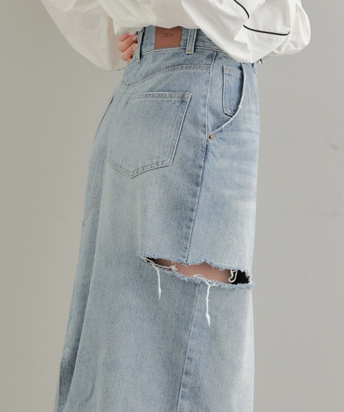 Chico（チコ）の「【2サイズ展開】サイドスリットデニムタイトスカート（デニムスカート・レディース・グレー/ブルー/スカイブルー・0/1）」の15枚目の写真