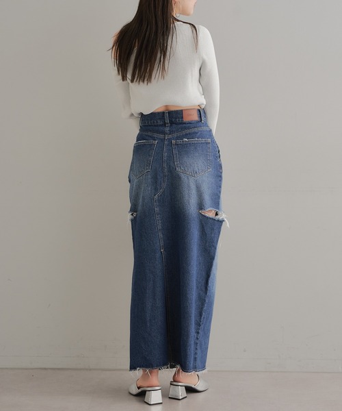 Chico（チコ）の「【2サイズ展開】サイドスリットデニムタイトスカート（デニムスカート・レディース・グレー/ブルー/スカイブルー・0/1）」の13枚目の写真