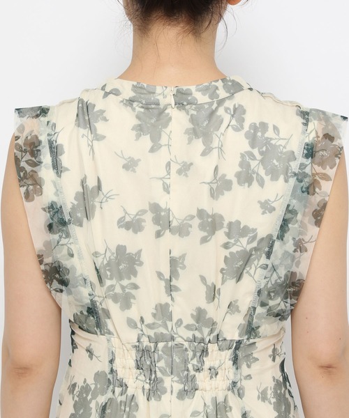 mysty woman（ミスティウーマン）の「花柄シアーレイヤーワンピース　113245（ワンピース・レディース・アイボリー/ブラック/ベージュ系その他・FREE）」の11枚目の写真