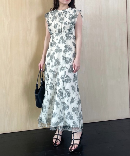 mysty woman（ミスティウーマン）の「花柄シアーレイヤーワンピース　113245（ワンピース・レディース・アイボリー/ブラック/ベージュ系その他・FREE）」の20枚目の写真
