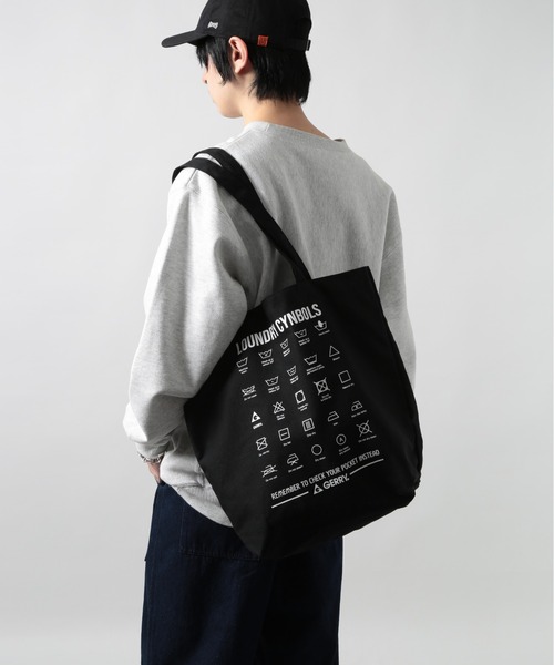 GERRY（ジェリー）の「【GERRY】ランドリーロゴキャンバストート ※R1996 YMY（トートバッグ・メンズ・ブラック/アイボリー・FREE）」の3枚目の写真