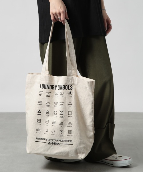 GERRY（ジェリー）の「【GERRY】ランドリーロゴキャンバストート ※R1996 YMY（トートバッグ・メンズ・ブラック/アイボリー・FREE）」の12枚目の写真