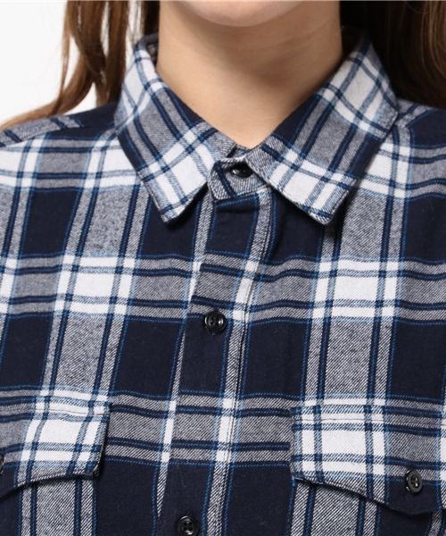 SLY（スライ）の「NATALIE CHECK SH（シャツ/ブラウス・レディース・カーキ系/ネイビー/ワインレッド・FREE）」の8枚目の写真