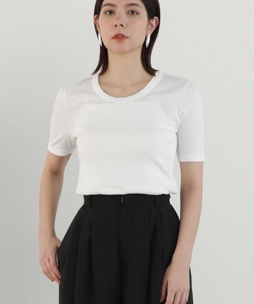 JILL STUART(ジルスチュアート)の「◆フライスエンブレムTシャツ(Tシャツ/カットソー・レディース・ブルー/ブラック/ホワイト・FREE)」の2枚目の写真