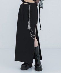 【tanakadaisuke/タナカダイスケ】three long chain cut-out tight skirt