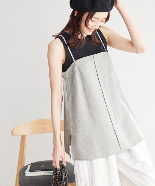 ROPE' PICNIC(ロペピクニック)の「【ご好評につき新色追加!】チュニックビスチェ/セットアップ対応・UVケア(キャミソール・レディース・ベージュ/グレー/ライトグレー/ベージュ系その他・38)」の3枚目の写真