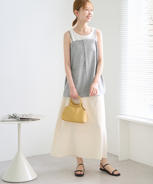 ROPE' PICNIC(ロペピクニック)の「【ご好評につき新色追加!】チュニックビスチェ/セットアップ対応・UVケア(キャミソール・レディース・ベージュ/グレー/ライトグレー/ベージュ系その他・38)」の5枚目の写真