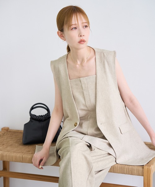 ROPE' PICNIC(ロペピクニック)の「【ご好評につき新色追加!】チュニックビスチェ/セットアップ対応・UVケア(キャミソール・レディース・ベージュ/グレー/ライトグレー/ベージュ系その他・38)」の11枚目の写真