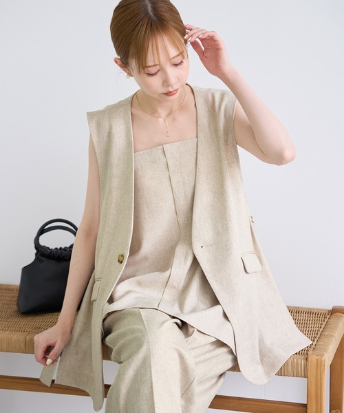 ROPE' PICNIC(ロペピクニック)の「【ご好評につき新色追加!】チュニックビスチェ/セットアップ対応・UVケア(キャミソール・レディース・ベージュ/グレー/ライトグレー/ベージュ系その他・38)」の12枚目の写真