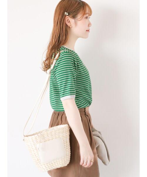 ehka sopo(エヘカソポ)の「雑材ショルダーバッグ(ハンドバッグ・レディース・ブラウン/キナリ・F)」の14枚目の写真