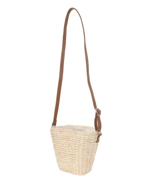 ehka sopo(エヘカソポ)の「雑材ショルダーバッグ(ハンドバッグ・レディース・ブラウン/キナリ・F)」の19枚目の写真