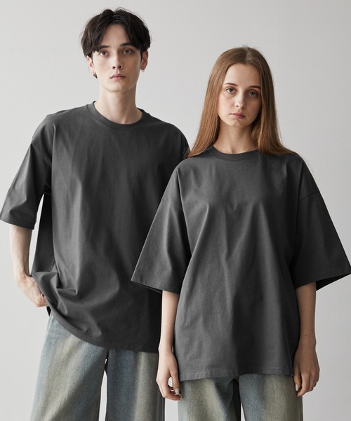 CLEL（クレイル）の「【CLEL】Functionary cotton heavyweight short sleeve T-shirt/ファンクショナリーコットン ヘビーウェイト半袖Tシャツ（Tシャツ/カットソー・メンズ・ホワイト/ブラック/チャコールグレー/グレイッシュブルー/グレイッシュベージュ/チャコールアッシュ/ブルー系1/ライトパープル/ライトグレー・XS/S/M/L）」の3枚目の写真
