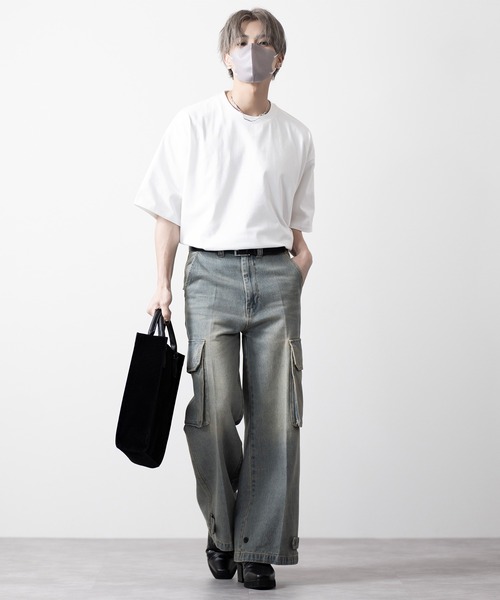 CLEL(クレイル)の「【CLEL】Functionary cotton heavyweight short sleeve T-shirt/ファンクショナリーコットン ヘビーウェイト半袖Tシャツ(Tシャツ/カットソー・メンズ・ホワイト/グレイッシュブルー/チャコールグレー/グレイッシュベージュ/ブラック/ライトグレー/ブルー系1/ライトパープル/チャコールアッシュ・L/M/S/XS)」の15枚目の写真