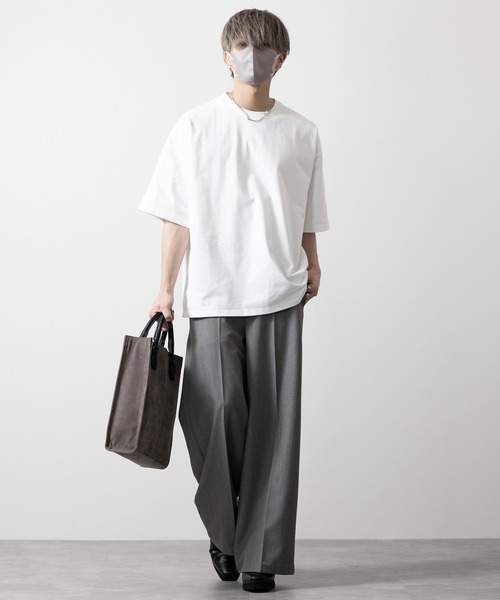 CLEL(クレイル)の「【CLEL】Functionary cotton heavyweight short sleeve T-shirt/ファンクショナリーコットン ヘビーウェイト半袖Tシャツ(Tシャツ/カットソー・メンズ・ホワイト/グレイッシュブルー/チャコールグレー/グレイッシュベージュ/ブラック/ライトグレー/ブルー系1/ライトパープル/チャコールアッシュ・L/M/S/XS)」の17枚目の写真