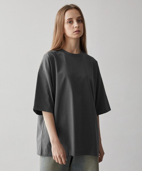 CLEL（クレイル）の「【CLEL】Functionary cotton heavyweight short sleeve T-shirt/ファンクショナリーコットン ヘビーウェイト半袖Tシャツ（Tシャツ/カットソー・メンズ・ホワイト/ブラック/チャコールグレー/グレイッシュブルー/グレイッシュベージュ/チャコールアッシュ/ブルー系1/ライトパープル/ライトグレー・XS/S/M/L）」の13枚目の写真