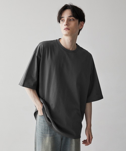 CLEL（クレイル）の「【CLEL】Functionary cotton heavyweight short sleeve T-shirt/ファンクショナリーコットン ヘビーウェイト半袖Tシャツ（Tシャツ/カットソー・メンズ・ホワイト/ブラック/チャコールグレー/グレイッシュブルー/グレイッシュベージュ/チャコールアッシュ/ブルー系1/ライトパープル/ライトグレー・XS/S/M/L）」の19枚目の写真
