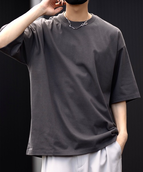 CLEL（クレイル）の「【CLEL】Functionary cotton heavyweight short sleeve T-shirt/ファンクショナリーコットン ヘビーウェイト半袖Tシャツ（Tシャツ/カットソー・メンズ・ホワイト/ブラック/チャコールグレー/グレイッシュブルー/グレイッシュベージュ/チャコールアッシュ/ブルー系1/ライトパープル/ライトグレー・XS/S/M/L）」の10枚目の写真