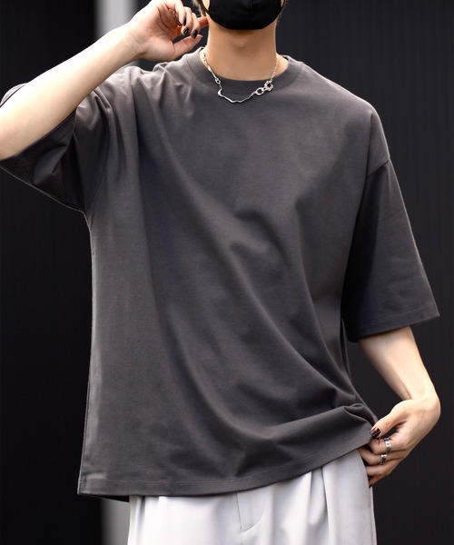 CLEL（クレイル）の「【CLEL】Functionary cotton heavyweight short sleeve T-shirt/ファンクショナリーコットン ヘビーウェイト半袖Tシャツ（Tシャツ/カットソー・メンズ・ホワイト/ブラック/チャコールグレー/グレイッシュブルー/グレイッシュベージュ/チャコールアッシュ/ブルー系1/ライトパープル/ライトグレー・XS/S/M/L）」の11枚目の写真