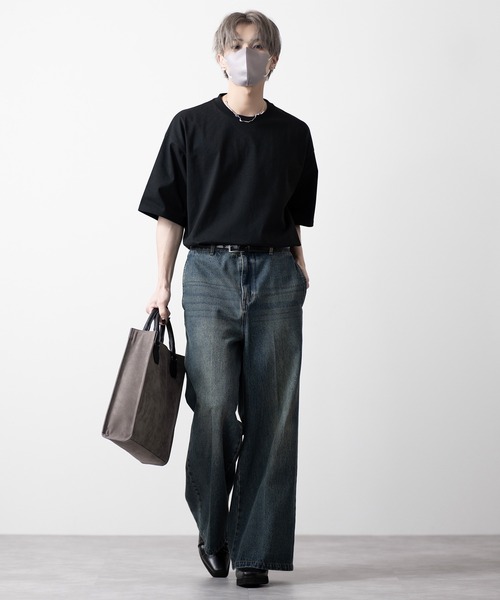 CLEL(クレイル)の「【CLEL】Functionary cotton heavyweight short sleeve T-shirt/ファンクショナリーコットン ヘビーウェイト半袖Tシャツ(Tシャツ/カットソー・メンズ・ホワイト/グレイッシュブルー/チャコールグレー/グレイッシュベージュ/ブラック/ライトグレー/ブルー系1/ライトパープル/チャコールアッシュ・L/M/S/XS)」の22枚目の写真