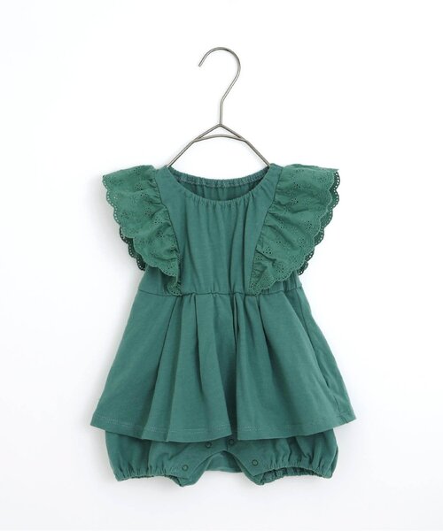 p.premier（ピードットプルミエ）の「レース使いフリルワンピースロンパース（ロンパース・キッズ・ブラウン/ピンク/イエロー/グリーン・60/80/70）」の2枚目の写真
