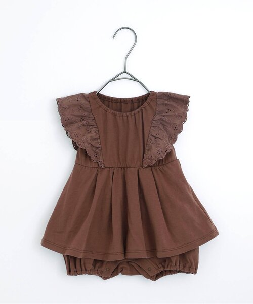 p.premier（ピードットプルミエ）の「レース使いフリルワンピースロンパース（ロンパース・キッズ・ブラウン/ピンク/イエロー/グリーン・60/80/70）」の5枚目の写真