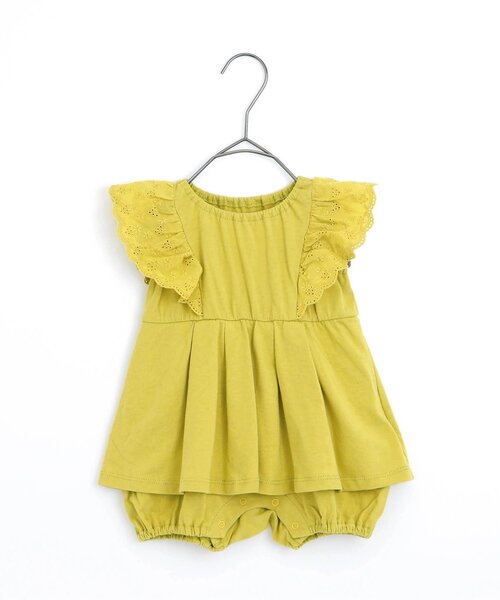 p.premier（ピードットプルミエ）の「レース使いフリルワンピースロンパース（ロンパース・キッズ・ブラウン/ピンク/イエロー/グリーン・60/80/70）」の8枚目の写真