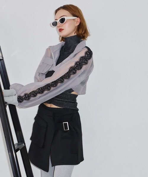 VIOLETTA（ヴィオレッタ）の「レースラインシアークロップドブルゾン