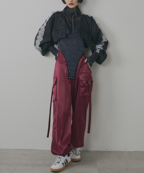 N21 ウール×レース　Aライン　ブルゾン セール】 レースブルゾン （ブルゾン）｜ANAYI / アナイ