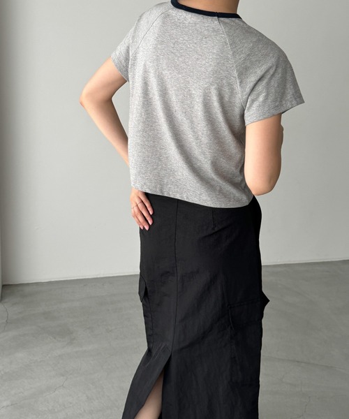 CANAL JEAN(キャナルジーン)の「El mar CE刺繍リンガーチビTEE(Tシャツ/カットソー・レディース・ホワイト/ベージュ/グレー・ONE SIZE)」の8枚目の写真