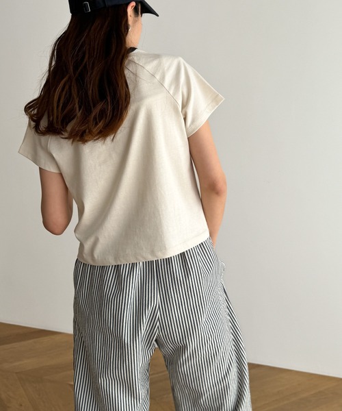 CANAL JEAN(キャナルジーン)の「El mar CE刺繍リンガーチビTEE(Tシャツ/カットソー・レディース・ホワイト/ベージュ/グレー・ONE SIZE)」の11枚目の写真