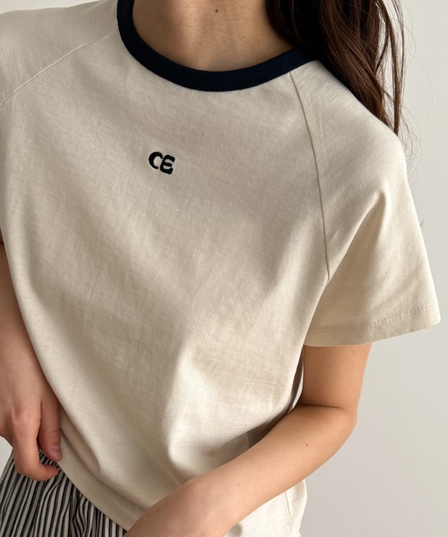 CANAL JEAN(キャナルジーン)の「El mar CE刺繍リンガーチビTEE(Tシャツ/カットソー・レディース・ホワイト/ベージュ/グレー・ONE SIZE)」の12枚目の写真