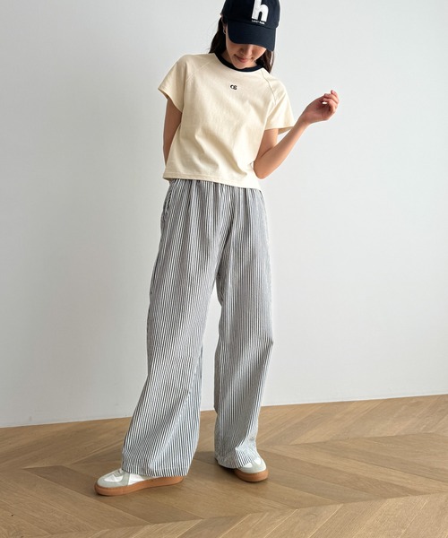 CANAL JEAN(キャナルジーン)の「El mar CE刺繍リンガーチビTEE(Tシャツ/カットソー・レディース・ホワイト/ベージュ/グレー・ONE SIZE)」の13枚目の写真