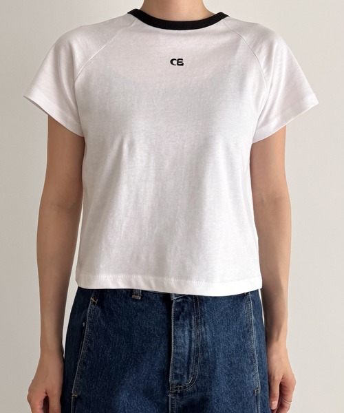 CANAL JEAN(キャナルジーン)の「El mar CE刺繍リンガーチビTEE(Tシャツ/カットソー・レディース・ホワイト/ベージュ/グレー・ONE SIZE)」の14枚目の写真