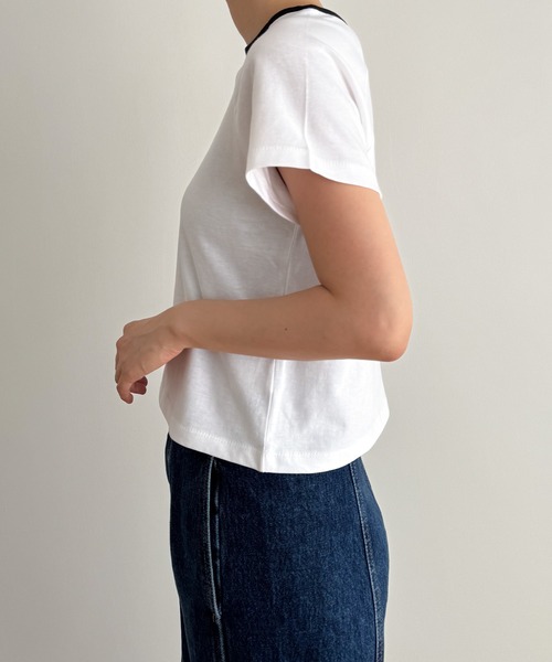 CANAL JEAN(キャナルジーン)の「El mar CE刺繍リンガーチビTEE(Tシャツ/カットソー・レディース・ホワイト/ベージュ/グレー・ONE SIZE)」の15枚目の写真