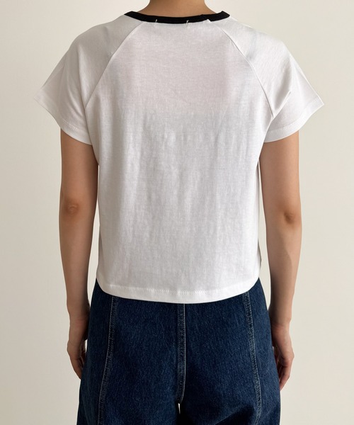 CANAL JEAN(キャナルジーン)の「El mar CE刺繍リンガーチビTEE(Tシャツ/カットソー・レディース・ホワイト/ベージュ/グレー・ONE SIZE)」の16枚目の写真