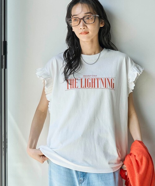 coen（コーエン）の「ピグメントアソートフリルTシャツ（Tシャツ/カットソー・レディース・ダークグレー/オフホワイト/その他1/コバルトブルー・M/L）」の6枚目の写真