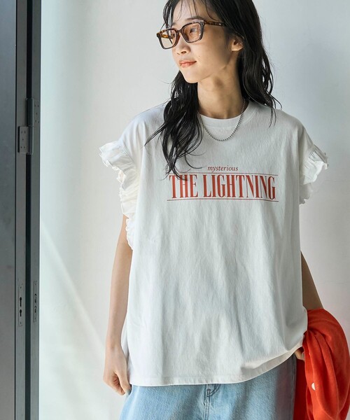 coen（コーエン）の「ピグメントアソートフリルTシャツ（Tシャツ/カットソー・レディース・ダークグレー/オフホワイト/その他1/コバルトブルー・M/L）」の10枚目の写真