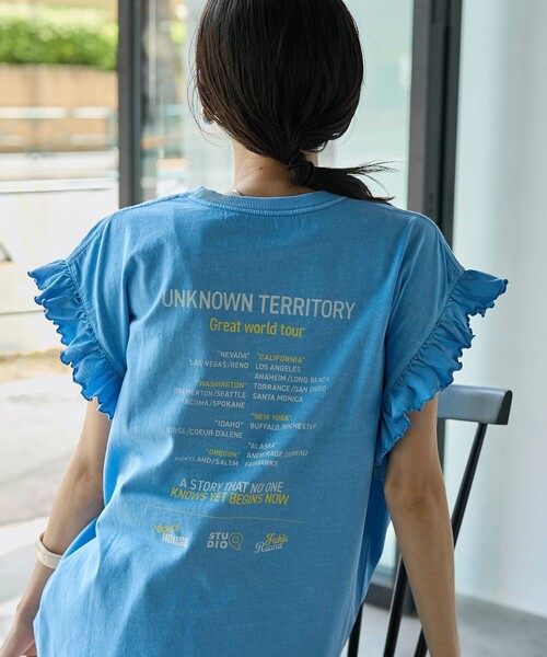 coen（コーエン）の「ピグメントアソートフリルTシャツ（Tシャツ/カットソー・レディース・ダークグレー/オフホワイト/その他1/コバルトブルー・M/L）」の19枚目の写真