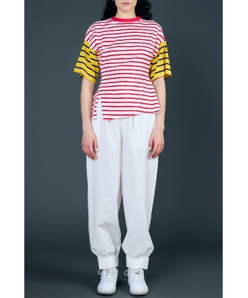 Mix Border Shape Loose Tシャツ(Tシャツ/カットソー Mix Border Shape Loose Tシャツ(Tシャツ/カットソー