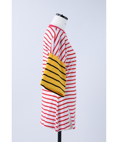 Mix Border Shape Loose Tシャツ(Tシャツ/カットソー Mix Border Shape Loose Tシャツ(Tシャツ/カットソー