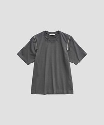 【CINOH/チノ】別注 REFINA ZIP T-SHIRT/リフィナコットンショルダージップTシャツ
