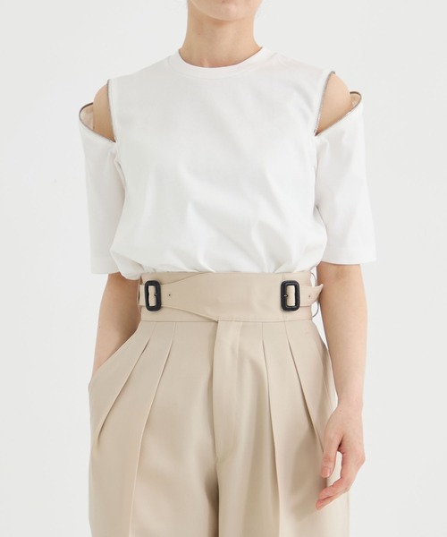 tシャツ 「CINOH/チノ」別注 REFINA ZIP T-SHIRT/リフィナコットンショルダージップTシャツ レディース 別注 REFINA ZIP T-SHIRT｜CINOH