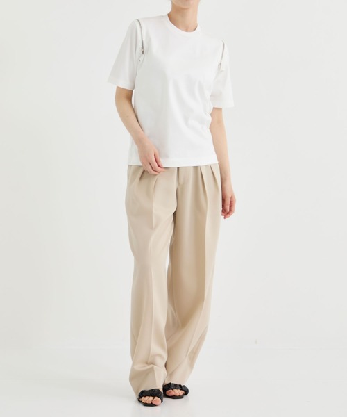 tシャツ 「CINOH/チノ」別注 REFINA ZIP T-SHIRT/リフィナコットンショルダージップTシャツ レディース 別注 REFINA ZIP T-SHIRT｜CINOH
