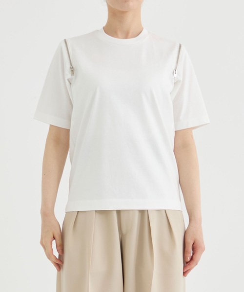 tシャツ 「CINOH/チノ」別注 REFINA ZIP T-SHIRT/リフィナコットンショルダージップTシャツ レディース 別注 REFINA ZIP T-SHIRT｜CINOH