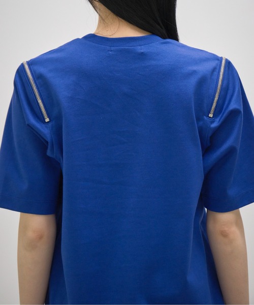 CINOH(チノ)の「【CINOH/チノ】別注 REFINA ZIP T-SHIRT/リフィナコットンショルダージップTシャツ(Tシャツ/カットソー・レディース・ホワイト/グレー/ブルー・36/38)」の20枚目の写真