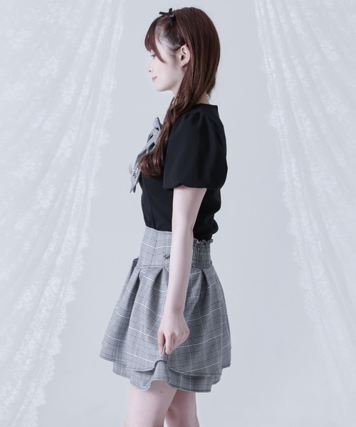 TRAVAS TOKYO(トラバス トウキョウ)の「『TRAVAS TOKYO/トラバス トーキョー』リボン付きパフスリーブトップス(その他トップス・レディース・ブラック/ホワイト・M/L)」の5枚目の写真