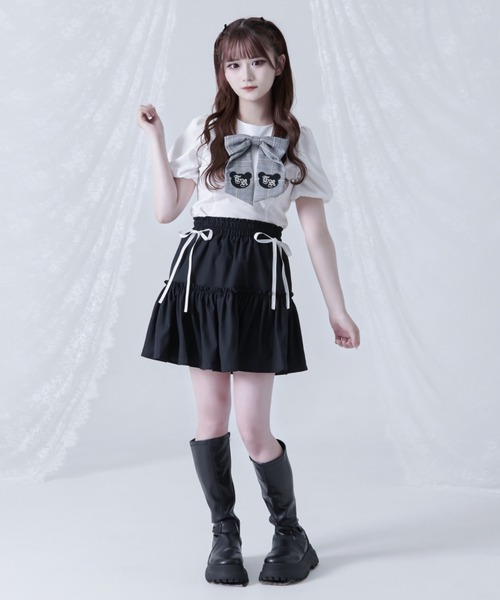 TRAVAS TOKYO(トラバス トウキョウ)の「『TRAVAS TOKYO/トラバス トーキョー』リボン付きパフスリーブトップス(その他トップス・レディース・ブラック/ホワイト・M/L)」の7枚目の写真